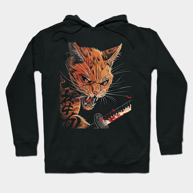 Cat Ninja Journeys Purr-fect Strike Hoodie by Tosik Art1